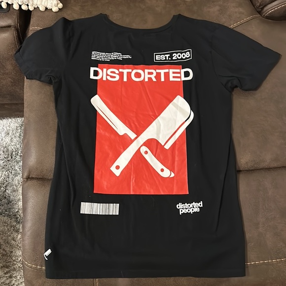 Brand new Distorted People black graphic t shirt size large - Picture 2 of 2